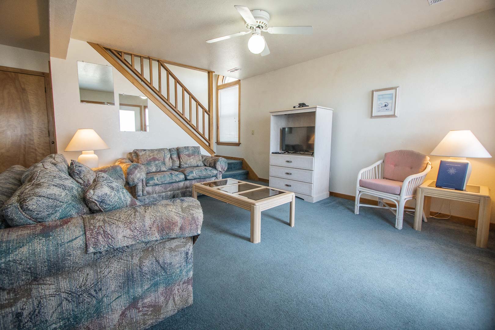A cozy living room area at VRI's Barrier Island Station in North Carolina.